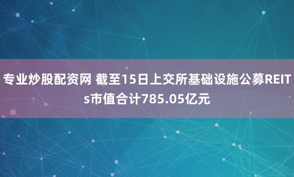 专业炒股配资网 截至15日上交所基础设施公募REITs市值合计785.05亿元